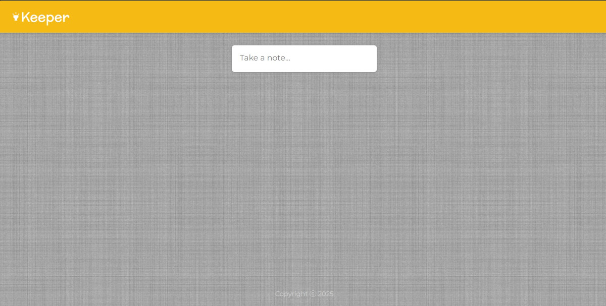 React Keeper app